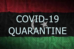 Libia bandiera e covid-19 quarantena iscrizione. coronavirus o 2019-ncov virus foto