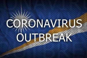 marshall isole bandiera e coronavirus scoppio iscrizione. covid-19 o 2019-ncov virus foto