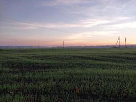 mattina e notte panorama di alba foto