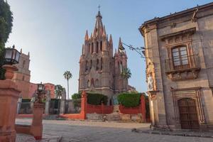 parrocchia arcangelo Chiesa jardin cittadina piazza Raffaele chruch san miguel de allende, Messico. parroaguia creato nel 1600 foto