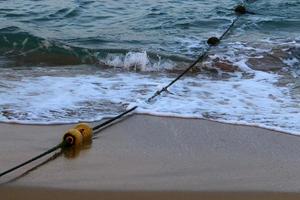 canapa corda con boe su il città spiaggia foto