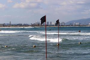 canapa corda con boe su il città spiaggia foto