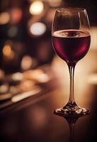 bicchiere di rosso vino nel un' pub foto