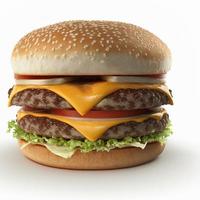 hamburger al formaggio su isolato bianca sfondo foto