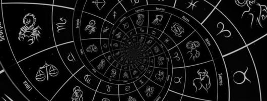 sfondo astrologico con segni zodiacali e simbolo. foto