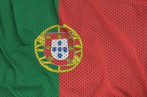 Portogallo bandiera stampato su un' poliestere nylon abbigliamento sportivo maglia fabri foto