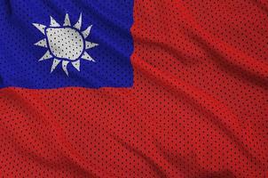 Taiwan bandiera stampato su un' poliestere nylon abbigliamento sportivo maglia tessuto foto