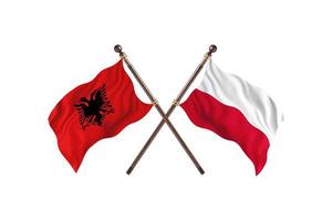 Albania contro Polonia Due nazione bandiere foto