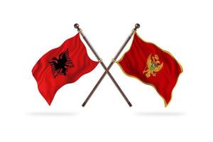 Albania contro montenegro Due nazione bandiere foto