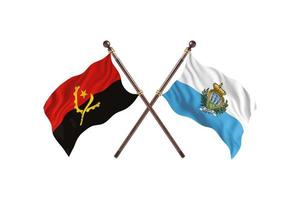 angola contro san Marino Due nazione bandiere foto