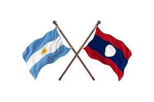 argentina contro Laos Due nazione bandiere foto