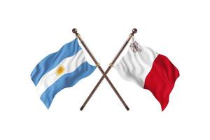 argentina contro Malta Due nazione bandiere foto