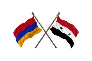 Armenia contro Siria Due nazione bandiere foto