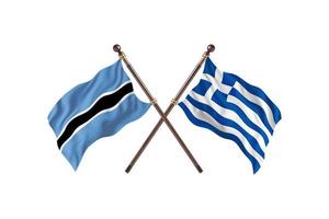 Botswana contro Grecia Due nazione bandiere foto