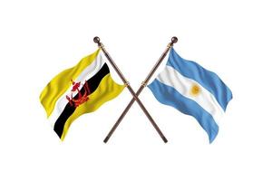 brunei contro argentina Due nazione bandiere foto