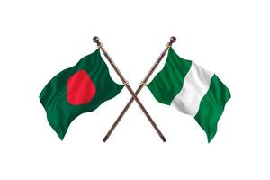 bangladesh contro Nigeria Due nazione bandiere foto