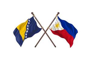 bosnia contro Filippine Due nazione bandiere foto