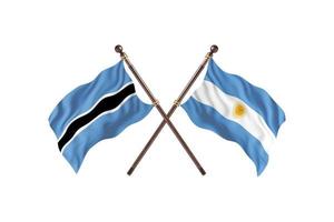 Botswana contro argentina Due nazione bandiere foto