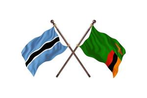 Botswana contro Zambia Due nazione bandiere foto