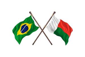 brasile contro Madagascar Due nazione bandiere foto