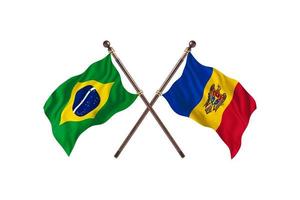 brasile contro moldova Due nazione bandiere foto