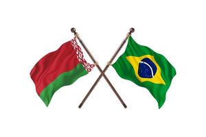 bielorussia contro brasile Due nazione bandiere foto