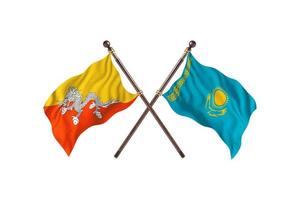 bhutan contro Kazakistan Due nazione bandiere foto