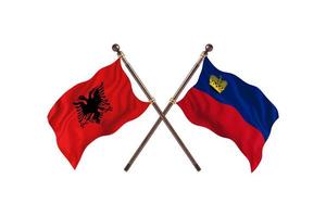 Albania contro Liechtenstein Due nazione bandiere foto