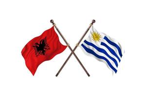 Albania contro Uruguay Due nazione bandiere foto