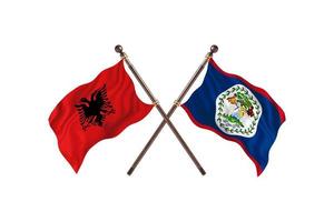 Albania contro belize Due nazione bandiere foto