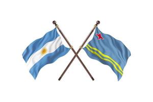 argentina contro aruba Due nazione bandiere foto