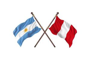 argentina contro Perù Due nazione bandiere foto