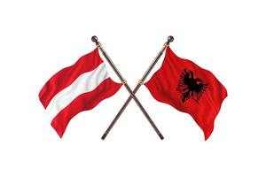 Austria contro Albania Due nazione bandiere foto