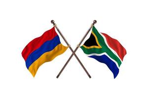 Armenia contro Sud Africa Due nazione bandiere foto