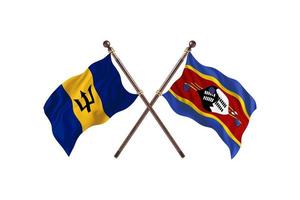 barbados contro Swaziland Due nazione bandiere foto