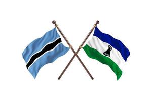 Botswana contro Lesoto Due nazione bandiere foto