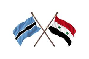 Botswana contro Siria Due nazione bandiere foto