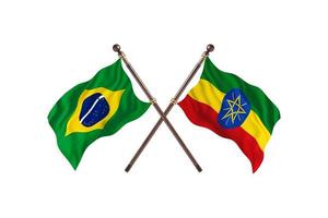 brasile contro Etiopia Due nazione bandiere foto