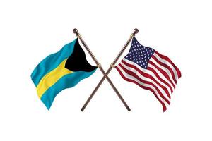 Bahamas contro unito stato di America Due nazione bandiere foto