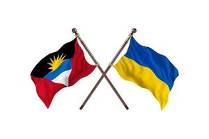 antigua e barbuda contro Ucraina Due nazione bandiere foto