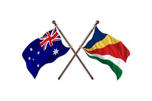 Australia contro Seychelles Due nazione bandiere foto