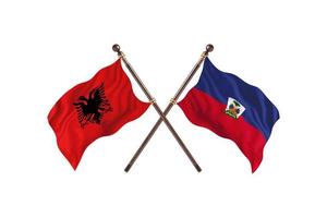 Albania contro Haiti Due nazione bandiere foto