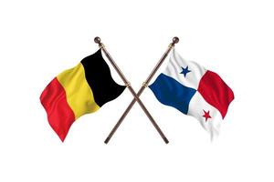 Belgio contro Panama Due nazione bandiere foto