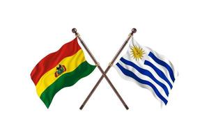 Bolivia contro Uruguay Due nazione bandiere foto
