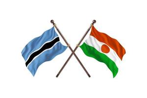 Botswana contro Niger Due nazione bandiere foto