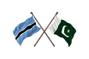 Botswana contro Pakistan Due nazione bandiere foto