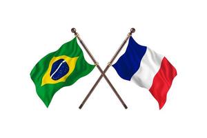 brasile contro Francia Due nazione bandiere foto