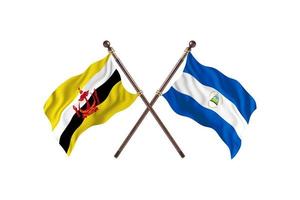 brunei contro Nicaragua Due nazione bandiere foto