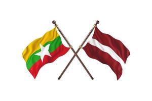 birmania contro Lettonia Due nazione bandiere foto