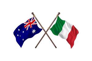 Australia contro Italia Due nazione bandiere foto